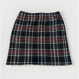 VTG Talbots 100% Wool Pencil Skirt Plaid Knee Length Back Zip Women's 10 Petite‎